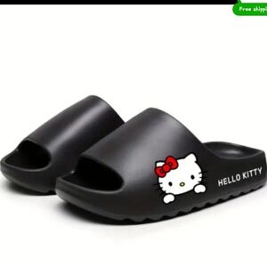 HELLO KITTY SANRIO BLACK SLIP ON LOUNGE WEAR SHOES size 8.5-9